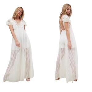 Free People Chleo Lace Crocheted Jumpsuit Sz XS